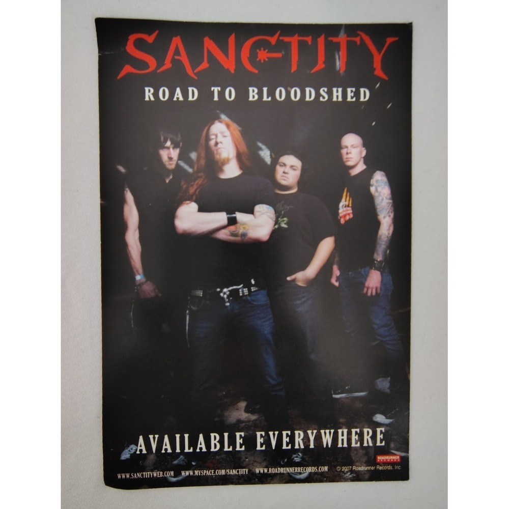 Sanctity Road to Bloodshed 2007 Promo Card Metal Band Merch